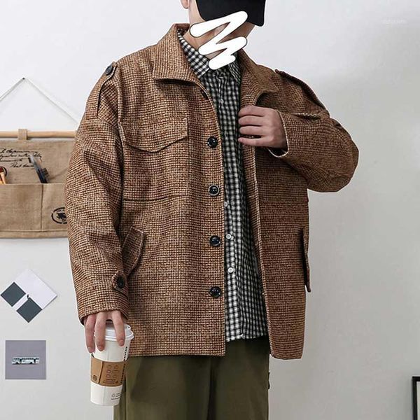 autumn code trend easy lattice woolen leisure time jacket loose coat jk63 /p95;1, Tan;black
autumn code trend easy lattice woolen leisure time jacket loose coat jk63 /p95;1, Tan;black