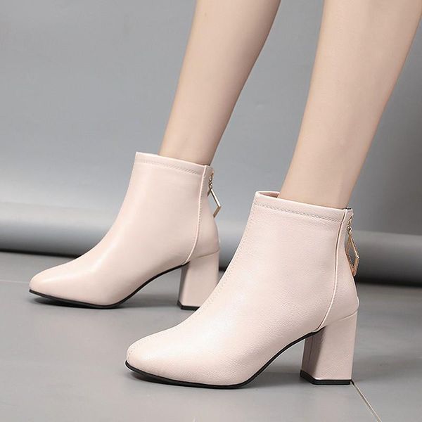 boots thick high heels ankle winter warm short plush zipper woman pu leather botas mujer nice women's comfortable, Black
boots thick high heels ankle winter warm short plush zipper woman pu leather botas mujer nice women's comfortable, Black