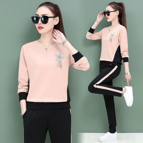 running sets spring autumn women tracksuit sportswear loose sweatshirt+pant jogger exercise fitness workout casual set sport suit, Black;blue
running sets spring autumn women tracksuit sportswear loose sweatshirt+pant jogger exercise fitness workout casual set sport suit, Black;blue