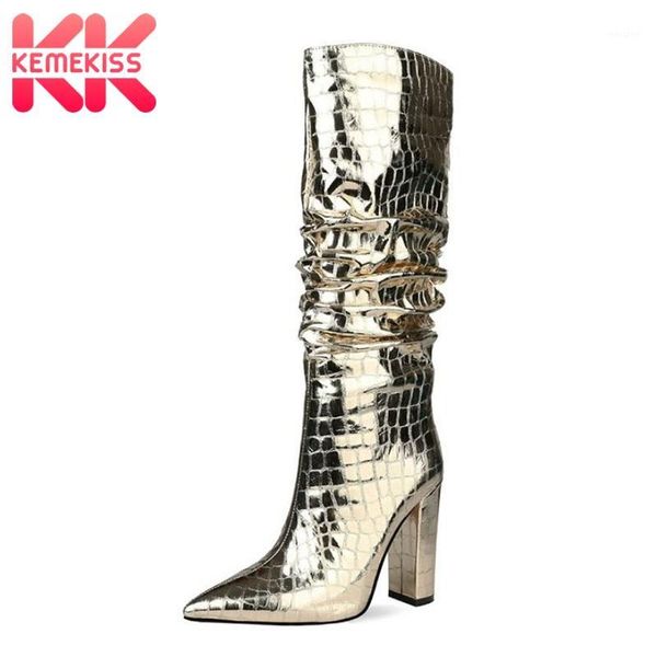 boots kemekiss winter knee for women pointed toe thick high heel pleated stone pattern zipper fashion ladies footwear size 34-451, Black
boots kemekiss winter knee for women pointed toe thick high heel pleated stone pattern zipper fashion ladies footwear size 34-451, Black