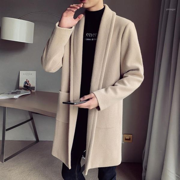 korean style woolen coat men's slim fashion casual long woolen coat men british style cardigan jacket mens overcoat m-2xl1, Black
korean style woolen coat men's slim fashion casual long woolen coat men british style cardigan jacket mens overcoat m-2xl1, Black