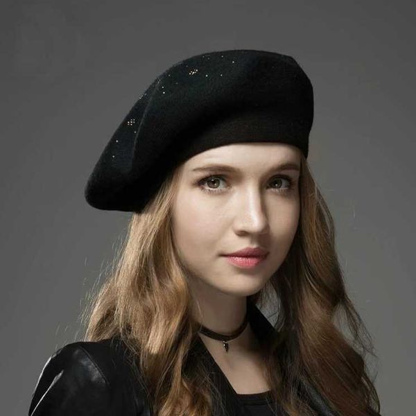 berets ylwhjj brand women's hat fashion solid color wool knitted with rhinestones ladies french artist beanie beret, Blue;gray
berets ylwhjj brand women's hat fashion solid color wool knitted with rhinestones ladies french artist beanie beret, Blue;gray
