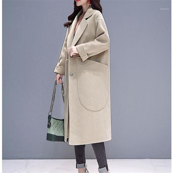 new 2019 autumn winter wool coat women fashion loose long woolen coat1, Black 
new 2019 autumn winter wool coat women fashion loose long woolen coat1, Black