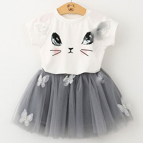 girls summer new baby girls clothing sets fashion style cartoon kitten printed t-shirts+net veil dress 2pcs girls clothes 201126, White
girls summer new baby girls clothing sets fashion style cartoon kitten printed t-shirts+net veil dress 2pcs girls clothes 201126, White