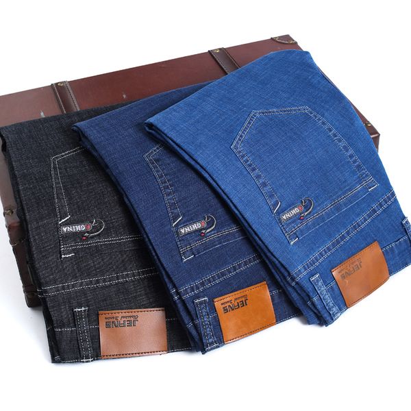 spring and summer men's thin stretch jeans business casual man pocket embroidery jeans large size 42 44 46 201111, Blue
spring and summer men's thin stretch jeans business casual man pocket embroidery jeans large size 42 44 46 201111, Blue