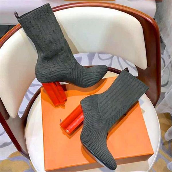 splice knitted socks boot strange style stretch boots high-short boots high-heeled thin sleeve round toe women's shoes, Black
splice knitted socks boot strange style stretch boots high-short boots high-heeled thin sleeve round toe women's shoes, Black