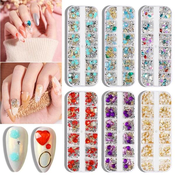nail art decorations 12 grids mixed designs rhinestones crystal pearl heart metal professional nails decoration manicure accessories, Silver;gold
nail art decorations 12 grids mixed designs rhinestones crystal pearl heart metal professional nails decoration manicure accessories, Silver;gold