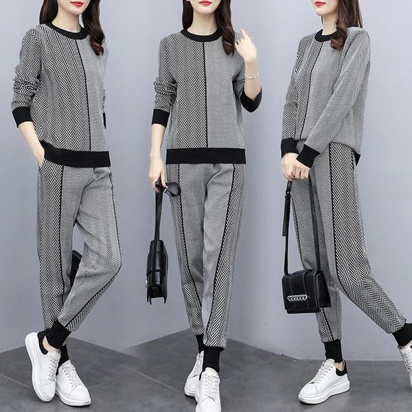 knit 2 piece set tracksuits fall winter basic women pullover sweater + carrot harem pants sporting suit female, Gray
knit 2 piece set tracksuits fall winter basic women pullover sweater + carrot harem pants sporting suit female, Gray