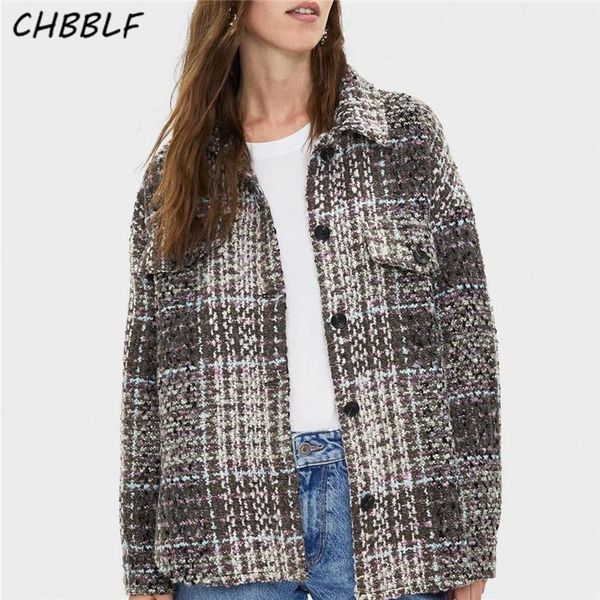 chbblf women stylish casual plaid tweed jacket turn-down collar false pockets long sleeve coat female chic outwear bgb9751, Black;brown
chbblf women stylish casual plaid tweed jacket turn-down collar false pockets long sleeve coat female chic outwear bgb9751, Black;brown