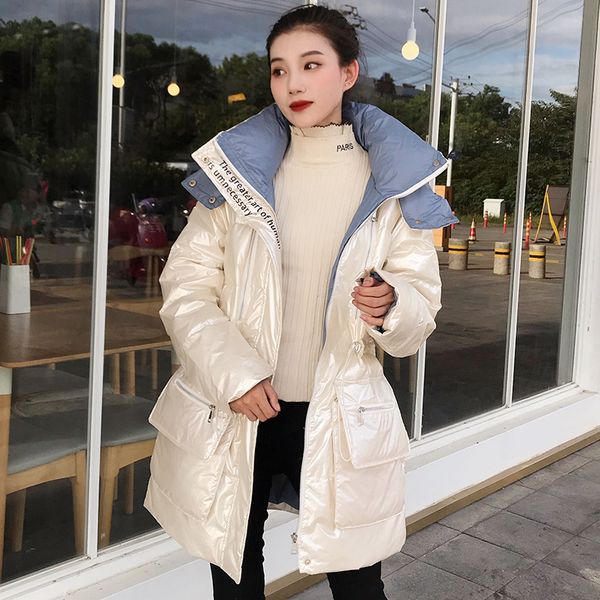 fnoce women's down jackets 2020 winter new fashion trend young bright leather long sleeve hooded stand collar slim women parkas, Black
fnoce women's down jackets 2020 winter new fashion trend young bright leather long sleeve hooded stand collar slim women parkas, Black