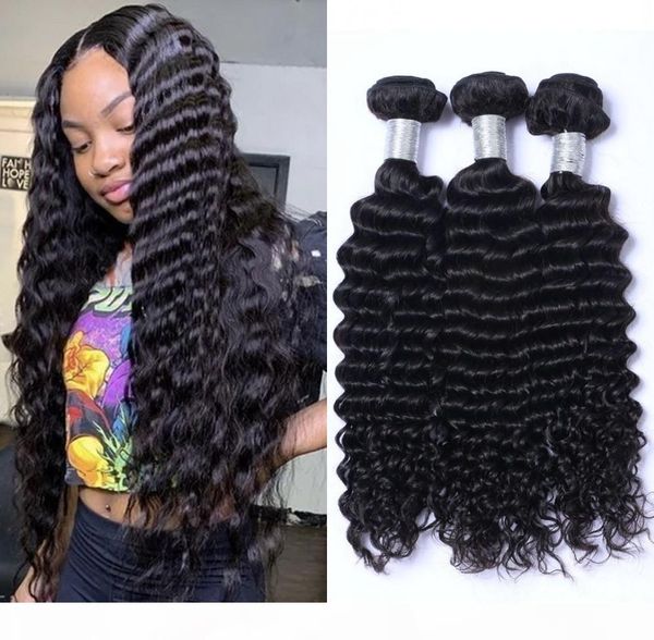 mongolian human hair extensions deep wave bundles 3 bundles 100g piece human hair weave bundles for women, Black
mongolian human hair extensions deep wave bundles 3 bundles 100g piece human hair weave bundles for women, Black