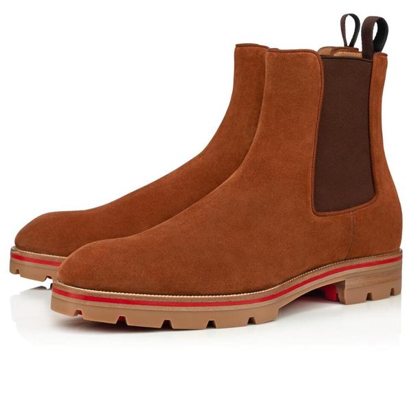 luxury designer man ankle boots red bottom alpinono flat booties black,brown suede rubber lug sole mens fashion booty famous party wedding
luxury designer man ankle boots red bottom alpinono flat booties black,brown suede rubber lug sole mens fashion booty famous party wedding