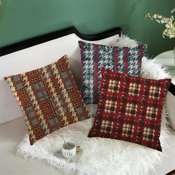 cushion/decorative pillow nanacoba scottish plaid cushion cover endless geometric striped covers home car sofa decorative short plush pillow