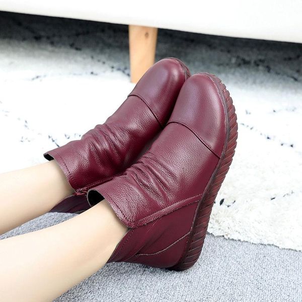 boots genuine leather ankle women's folds mom winter fuzzy shoes female footwear 2021, Black
boots genuine leather ankle women's folds mom winter fuzzy shoes female footwear 2021, Black