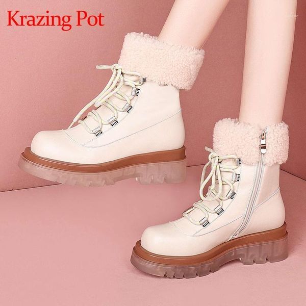 boots krazing pot natural leather round toe high heel winter warm snow handmade young lady ankle l021, Black
boots krazing pot natural leather round toe high heel winter warm snow handmade young lady ankle l021, Black