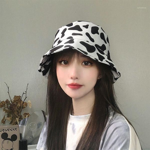 bucket hat black and white cow pattern fisherman hat male/female ins style personality fashion basin cap1, Blue;gray
bucket hat black and white cow pattern fisherman hat male/female ins style personality fashion basin cap1, Blue;gray