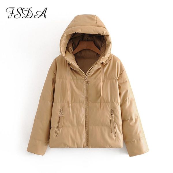 fsda 2021 khaki loose pu leather parkas coat women fashion black with hooded autumn winter zipper jacket thick warm outerwear
fsda 2021 khaki loose pu leather parkas coat women fashion black with hooded autumn winter zipper jacket thick warm outerwear