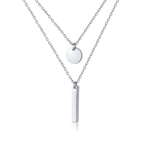 korean double layer choker stainless steel round pendant necklace with chain for women fashion jewelry decor, Silver
korean double layer choker stainless steel round pendant necklace with chain for women fashion jewelry decor, Silver