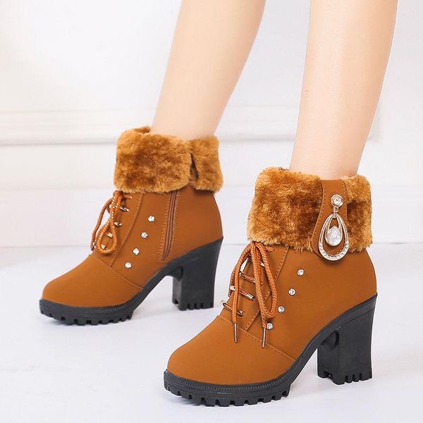 women's boots winter boots female british style high-heeled short thick heel side zipper plus velvet female, Black
women's boots winter boots female british style high-heeled short thick heel side zipper plus velvet female, Black