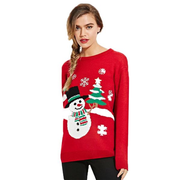 2020 new winter european and american sweater christmas festival theme long sleeve women's knitting top, White;black
2020 new winter european and american sweater christmas festival theme long sleeve women's knitting top, White;black