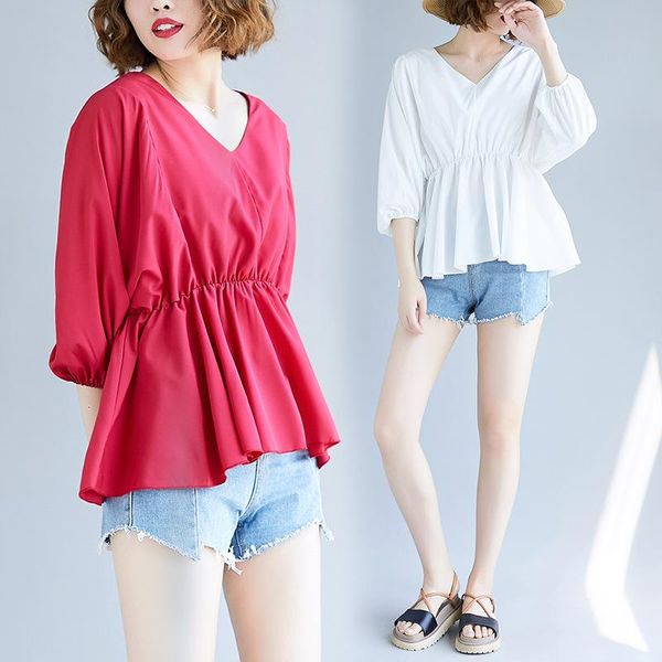 asymsay fashion 2021 new ladies women solid color blouse plus size women's summer v-neck loose shirt al1591, White
asymsay fashion 2021 new ladies women solid color blouse plus size women's summer v-neck loose shirt al1591, White