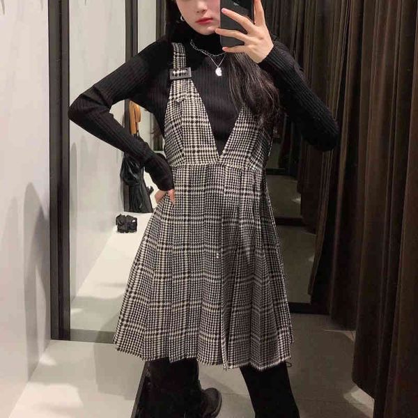 casual dresses vintage woman slim houndstooth strap 2021 spring fashion ladies plaid a-line mini female draped es dh7c, Black;gray
casual dresses vintage woman slim houndstooth strap 2021 spring fashion ladies plaid a-line mini female draped es dh7c, Black;gray