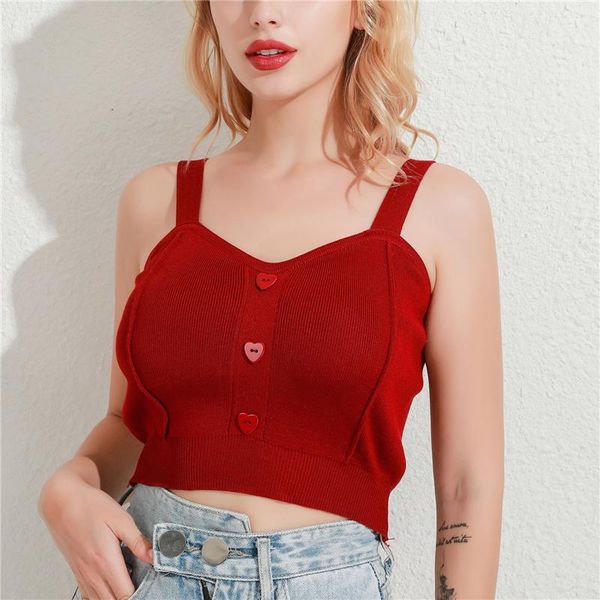 women kintted tank heart shaped button backless crop v neck sleeveless casual beach female camisole, White
women kintted tank heart shaped button backless crop v neck sleeveless casual beach female camisole, White