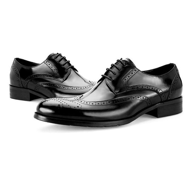 dress shoes men business genuine leather italian handmade pointed toe brogues zapatos carved wedding footwear plus size 45, Black
dress shoes men business genuine leather italian handmade pointed toe brogues zapatos carved wedding footwear plus size 45, Black