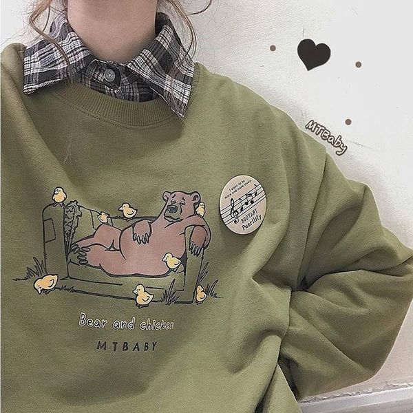 winter korean version of the cute avocado color bear cute print female sweatshirt round neck loose fashion casual women clothing, White
winter korean version of the cute avocado color bear cute print female sweatshirt round neck loose fashion casual women clothing, White