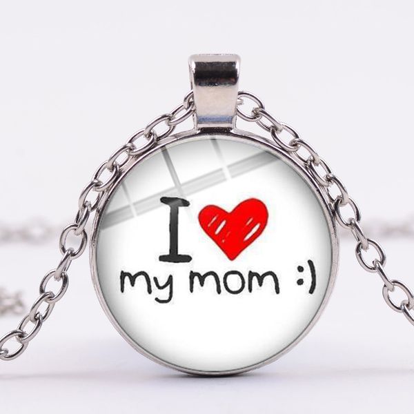 happy mother's day theme necklace love you mom quote flower print heart pendant glass crystal chain handmade lady jewelry, Silver
happy mother's day theme necklace love you mom quote flower print heart pendant glass crystal chain handmade lady jewelry, Silver