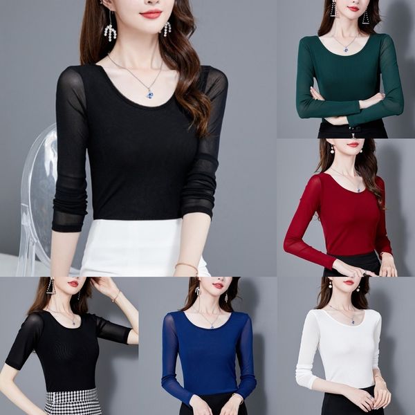 pjren round neck base sleeve mesh t- shirt 2020 spring korean slim fit stretch large t- shirt size middle-aged long women's fashion 7, White
pjren round neck base sleeve mesh t- shirt 2020 spring korean slim fit stretch large t- shirt size middle-aged long women's fashion 7, White