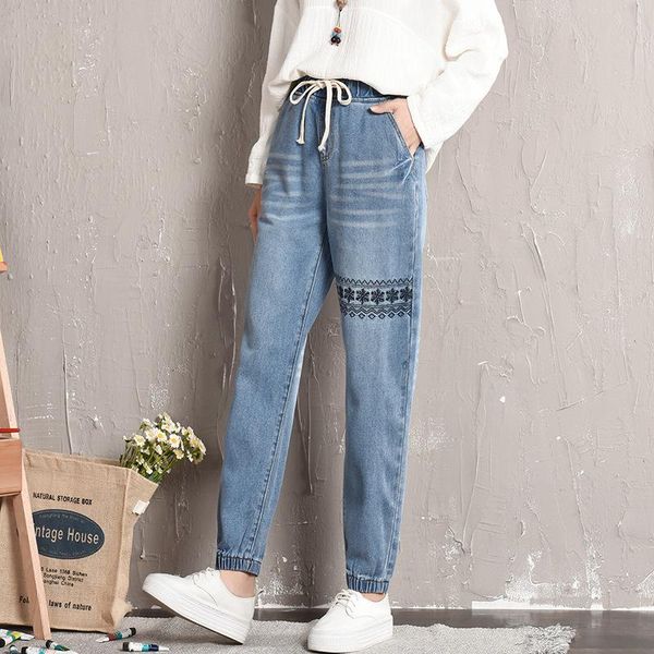 high-waisted harem pants plus size xl-8xl embroidered jeans denim loose women's cropped embroidery loose legs, Blue
high-waisted harem pants plus size xl-8xl embroidered jeans denim loose women's cropped embroidery loose legs, Blue