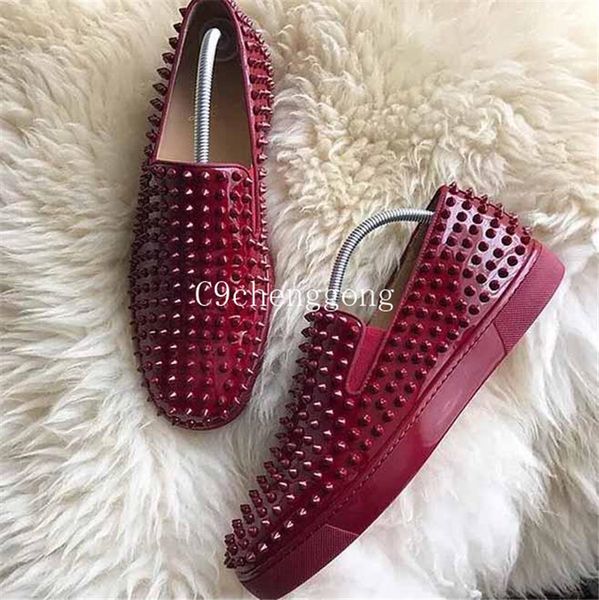 wine-red patent leather roller boat spikes sneakers for gentleman fashion red bottom loafers slip on shoes comfort oxford walking party dres, Black
wine-red patent leather roller boat spikes sneakers for gentleman fashion red bottom loafers slip on shoes comfort oxford walking party dres, Black