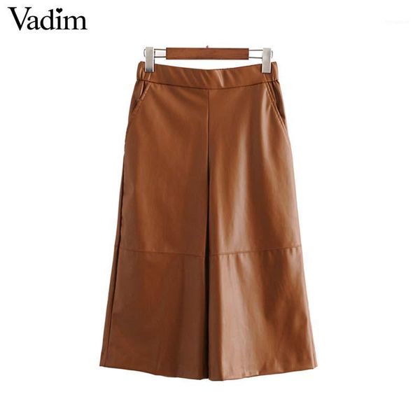 vadim women stylish pu leather pants elastic waist pockets solid calf length female fashion trousers pantalones kb2241, Black;white
vadim women stylish pu leather pants elastic waist pockets solid calf length female fashion trousers pantalones kb2241, Black;white
