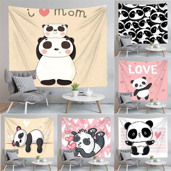 animal tapestry wall hanging panda home decor beach mat for bedroom