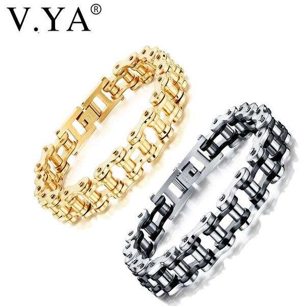 v.ya cool men biker bicycle motorcycle chain men's bracelets & bangles fashion 4 color stainless steel christamas jewelry gifts, Golden;silver
v.ya cool men biker bicycle motorcycle chain men's bracelets & bangles fashion 4 color stainless steel christamas jewelry gifts, Golden;silver