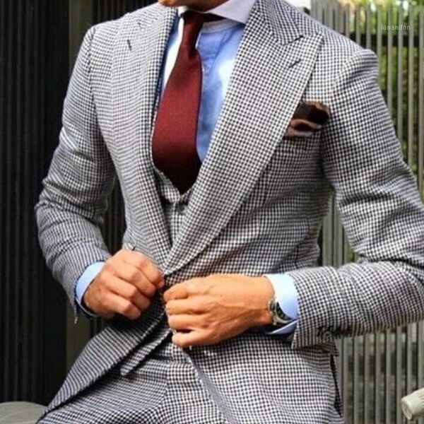 men's suits & blazers fashion tailor houndstooth men suit tuxedos masculino 3pieces(jacket+pants+vest+tie) man wedding casual business, White;black
men's suits & blazers fashion tailor houndstooth men suit tuxedos masculino 3pieces(jacket+pants+vest+tie) man wedding casual business, White;black