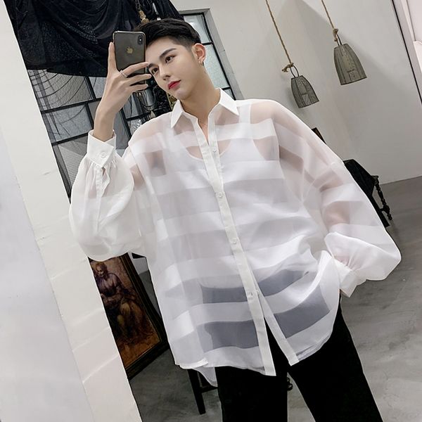2021 new spring manga designer bubble lantern long sleeve shirt silhouette male sense see-through long-sleeve shirt. 21xd, Black
2021 new spring manga designer bubble lantern long sleeve shirt silhouette male sense see-through long-sleeve shirt. 21xd, Black