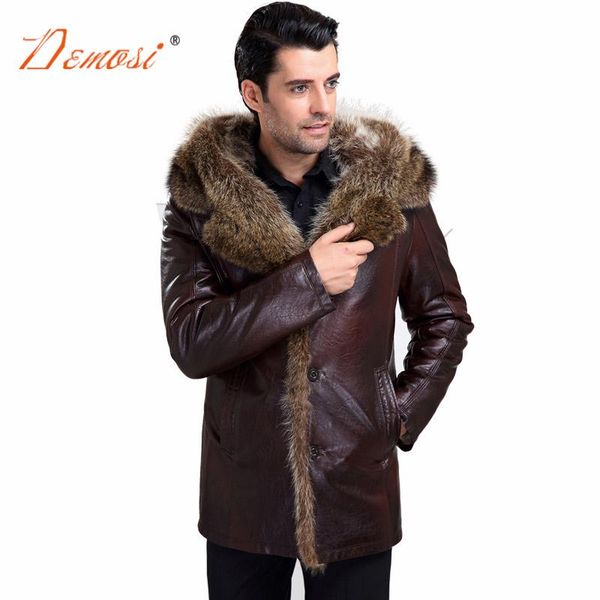 winter raccoon fur coat natural men real fur lined leather jackets with collar luxury warm overcoat plus size leather jacket, Black
winter raccoon fur coat natural men real fur lined leather jackets with collar luxury warm overcoat plus size leather jacket, Black