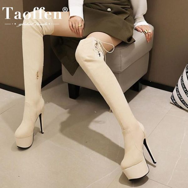 taoffen women high heel boots high platform thin heel women over knee boots fashion winter shoes size 34-43, Black
taoffen women high heel boots high platform thin heel women over knee boots fashion winter shoes size 34-43, Black