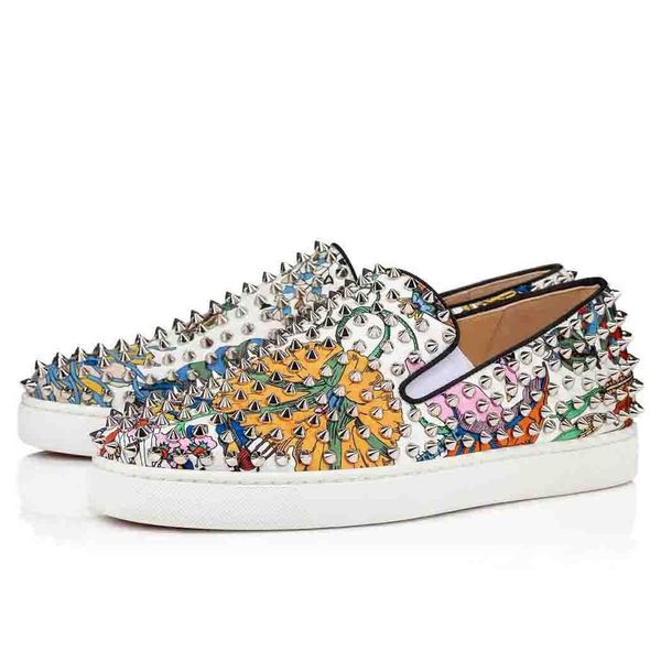 fashion red bottom loafers spikes flat men low spiked sneakers roller-boat mens flat skateboard shoes multicoloured genuine leather, Black
fashion red bottom loafers spikes flat men low spiked sneakers roller-boat mens flat skateboard shoes multicoloured genuine leather, Black