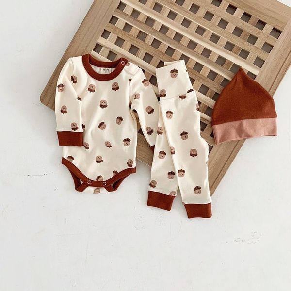 baby boys girls clothing autumn winter long sleeve cartoon print bodysuit+cotton pants+hat infant oufits clothes set fashion 1021, White
baby boys girls clothing autumn winter long sleeve cartoon print bodysuit+cotton pants+hat infant oufits clothes set fashion 1021, White