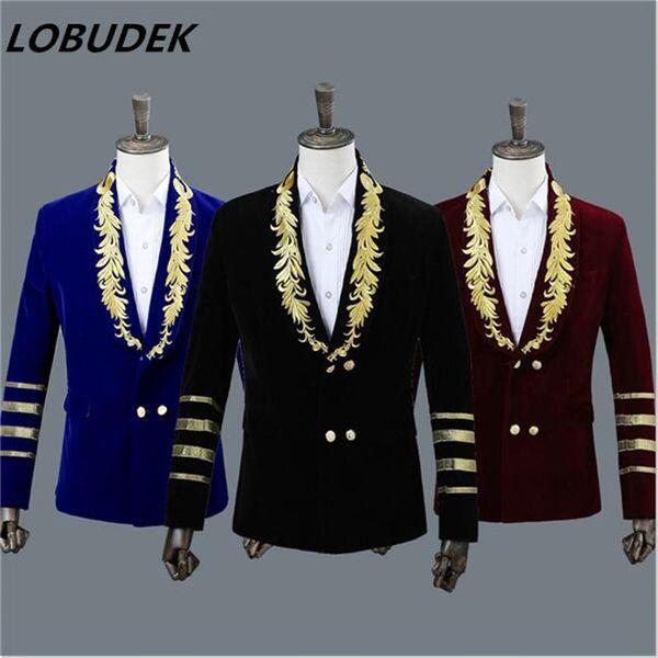 new male jacket coat men's singer host stage costumes team dance prom performance wear 3 colors embroidery blazer christmas show, White;black
new male jacket coat men's singer host stage costumes team dance prom performance wear 3 colors embroidery blazer christmas show, White;black