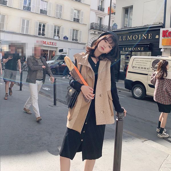 mishow 2019 autumn temperamental hkaki woolen vest women sleeveless lapel slim fit cardigan mx19c6617 1023, Black;white
mishow 2019 autumn temperamental hkaki woolen vest women sleeveless lapel slim fit cardigan mx19c6617 1023, Black;white