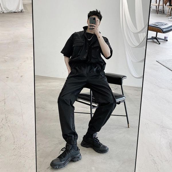 men streetwear fashion hip hop casual cargo pants male multi-pocket elastic waist trousers joggers sweatpants ankle-length pants1, Black
men streetwear fashion hip hop casual cargo pants male multi-pocket elastic waist trousers joggers sweatpants ankle-length pants1, Black