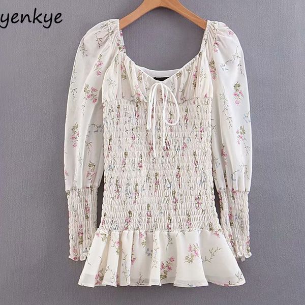 chiffon summer women chic floral print lady puff sleeve v neck elastic ruffle mini holiday beach dress t200107, White;black
chiffon summer women chic floral print lady puff sleeve v neck elastic ruffle mini holiday beach dress t200107, White;black