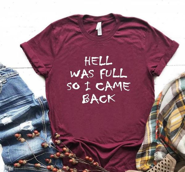 hell was full so i came back women tshirt cotton casual funny t shirt for lady girl tee hipster 6 colors, White
hell was full so i came back women tshirt cotton casual funny t shirt for lady girl tee hipster 6 colors, White