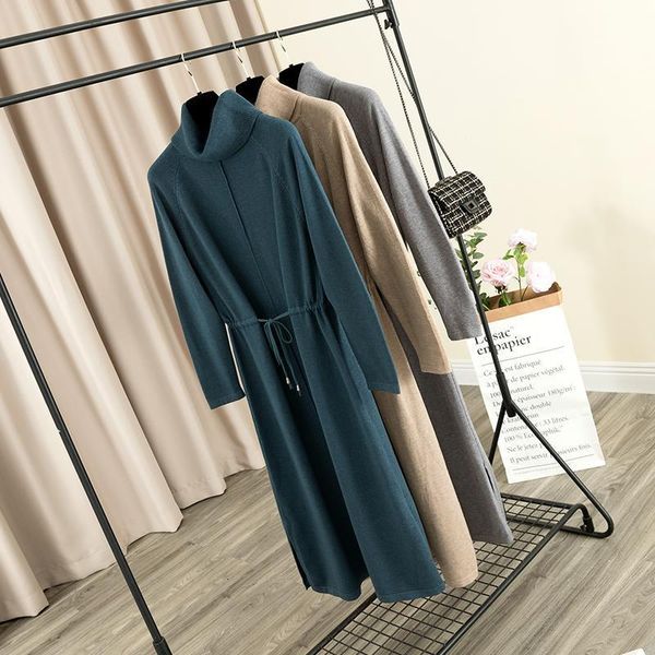 drawstring long knit women straight dress autumn winter turtleneck pullover sweater dress long midi christmas party dres, Black;gray
drawstring long knit women straight dress autumn winter turtleneck pullover sweater dress long midi christmas party dres, Black;gray