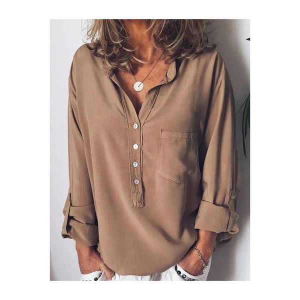 pure color v neck casual women's shirt long sleeved fashion loose button shirt women's thin section breathable spring and autumn, White
pure color v neck casual women's shirt long sleeved fashion loose button shirt women's thin section breathable spring and autumn, White
