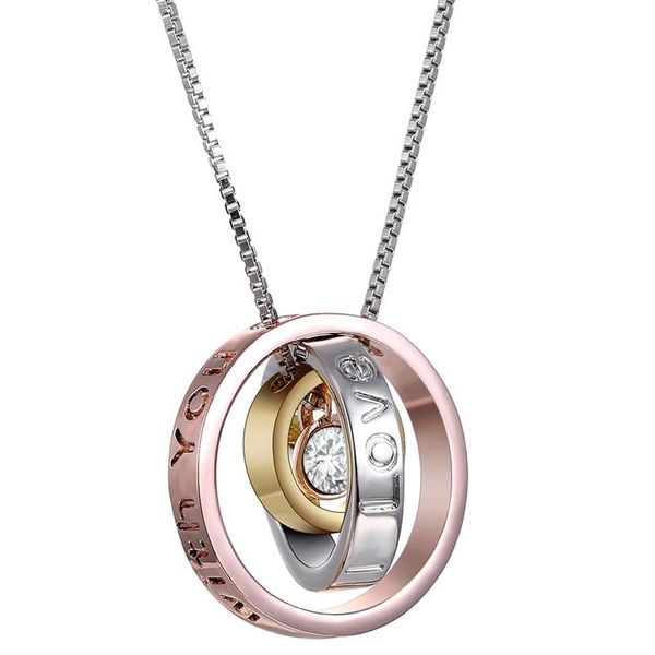 women necklace i love you mom always engraved three circle crystal rhinestone pendant mother's day gift to my mum, Silver
women necklace i love you mom always engraved three circle crystal rhinestone pendant mother's day gift to my mum, Silver